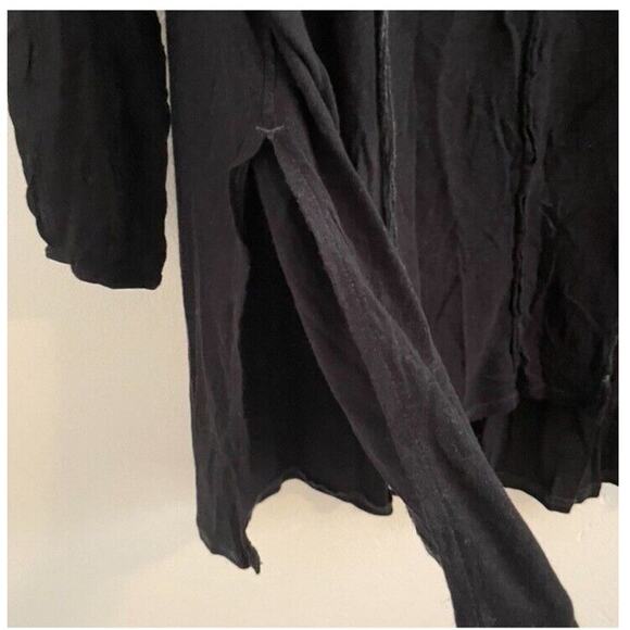 Free People Top Women's Small Just A Henley Tee Black Oversized Bohemian Relaxed - Picture 7 of 9